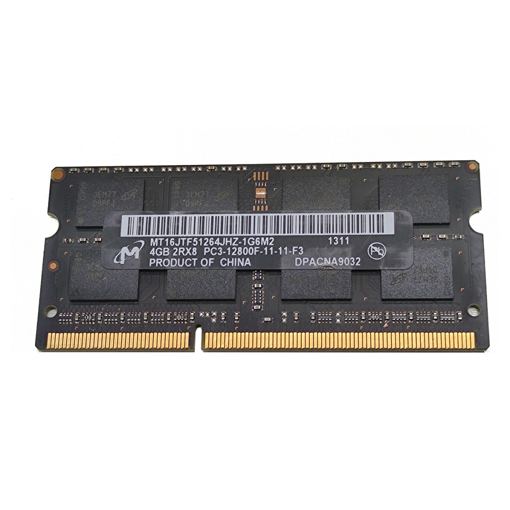 رم لپ تاپ DDR3 تک کاناله 12800 مگاهرتز CL11 میکرون مدل PC3 ظرفیت 4 گیگابایت رم لپ تاپ DDR3 تک کاناله 12800 مگاهرتز CL11 میکرون مدل PC3 ظرفیت 4 گیگابایت