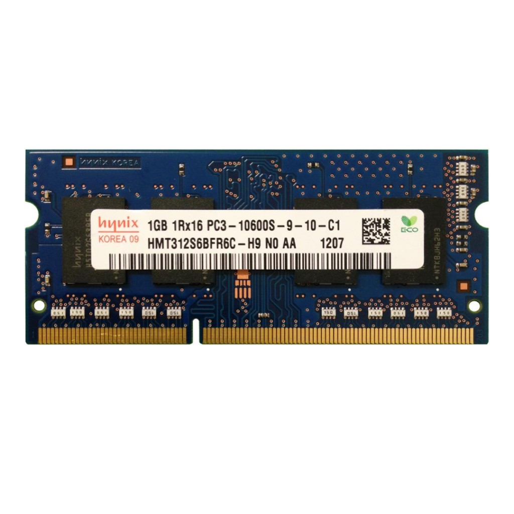 رم لپ تاپ DDR3 تک کاناله 1333 مگاهرتز CL9 هاینیکس مدلHMT312S6BFR6Cظرفیت 1 گیگابایت رم لپ تاپ DDR3 تک کاناله 1333 مگاهرتز CL9 هاینیکس مدلHMT312S6BFR6Cظرفیت 1 گیگابایت