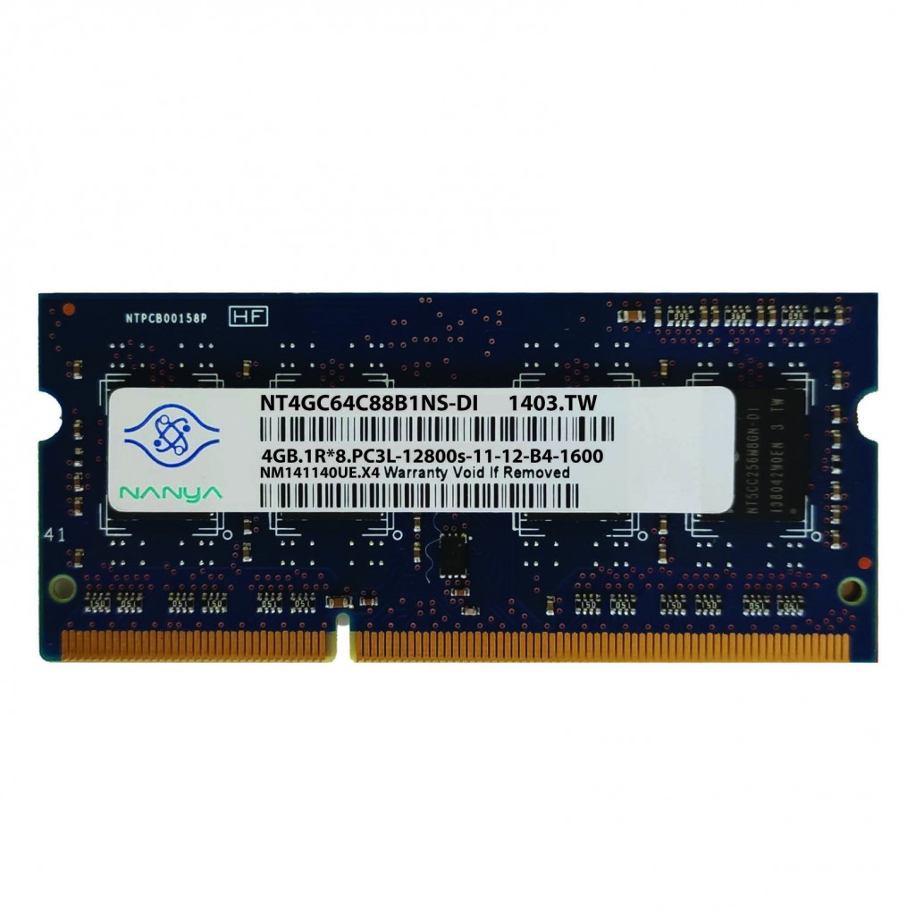 رم لپ تاپ DDR3 تک کاناله 1600مگاهرتز CL11 نانیا مدل PC3L ظرفیت 4 گیگابایت رم لپ تاپ DDR3 تک کاناله 1600مگاهرتز CL11 نانیا مدل PC3L ظرفیت 4 گیگابایت