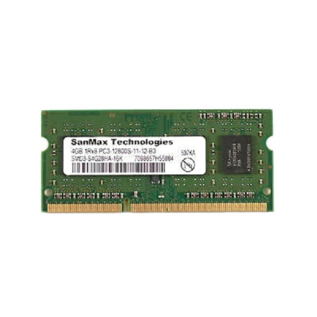 رم لپ تاپ DDR3 تک کاناله 1600 مگاهرتز CL11 سان مکس مدل PC3-12800 ظرفیت 4 گیگابایت رم لپ تاپ DDR3 تک کاناله 1600 مگاهرتز CL11 سان مکس مدل PC3-12800 ظرفیت 4 گیگابایت