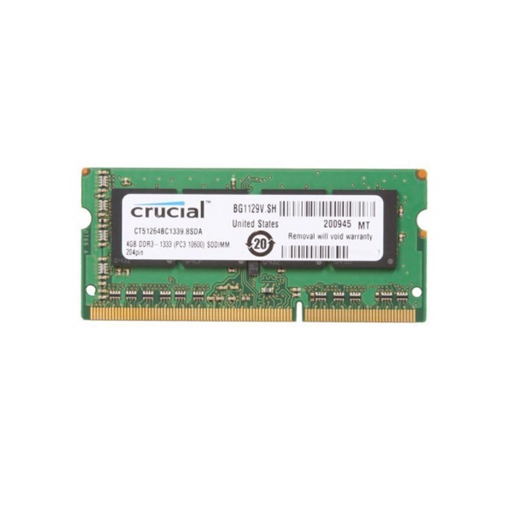 رم لپ تاپ DDR3L تک کاناله 1333 مگاهرتز CL9 کروشیال مدل PC3L-10600 ظرفیت 4 گیگابایت رم لپ تاپ DDR3L تک کاناله 1333 مگاهرتز CL9 کروشیال مدل PC3L-10600 ظرفیت 4 گیگابایت