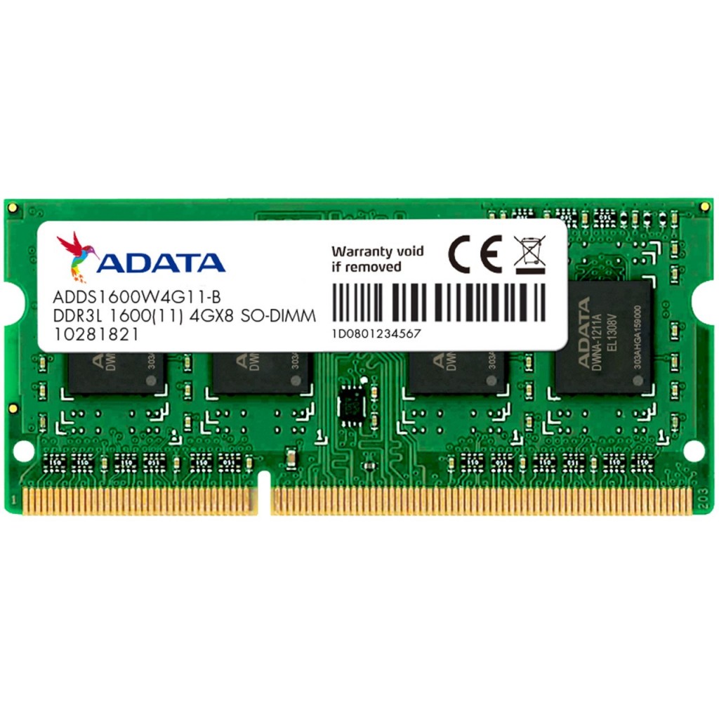 رم لپ تاپ DDR3L تک کاناله 1600 مگاهرتز CL11 ای دیتا ظرفیت 4 گیگابایت رم لپ تاپ DDR3L تک کاناله 1600 مگاهرتز CL11 ای دیتا ظرفیت 4 گیگابایت
