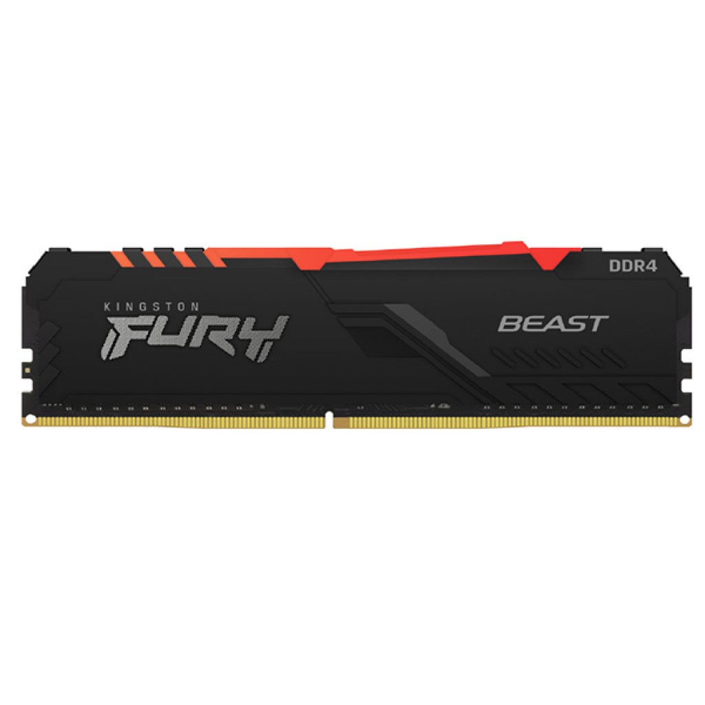 رم کامپیوتر DDR4 تک کاناله 3200 مگاهرتز CL16 کینگستون مدل FURY Beast RGB ظرفیت 8 گیگابایت