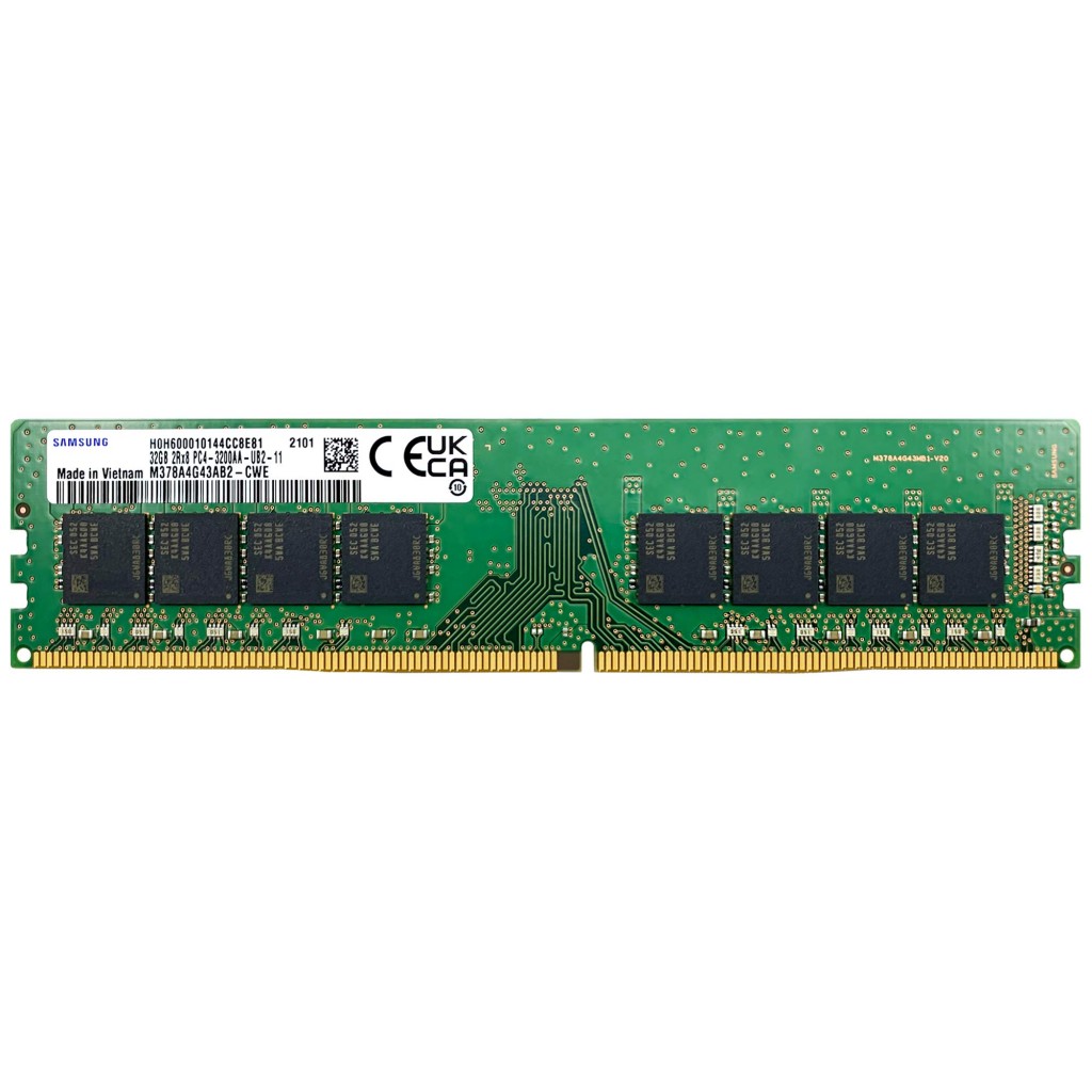 رم کامپیوتر DDR4 تک کاناله 3200 مگاهرتز CL22 سامسونگ مدل PC4 ظرفیت 32 گیگابایت رم کامپیوتر DDR4 تک کاناله 3200 مگاهرتز CL22 سامسونگ مدل PC4 ظرفیت 32 گیگابایت