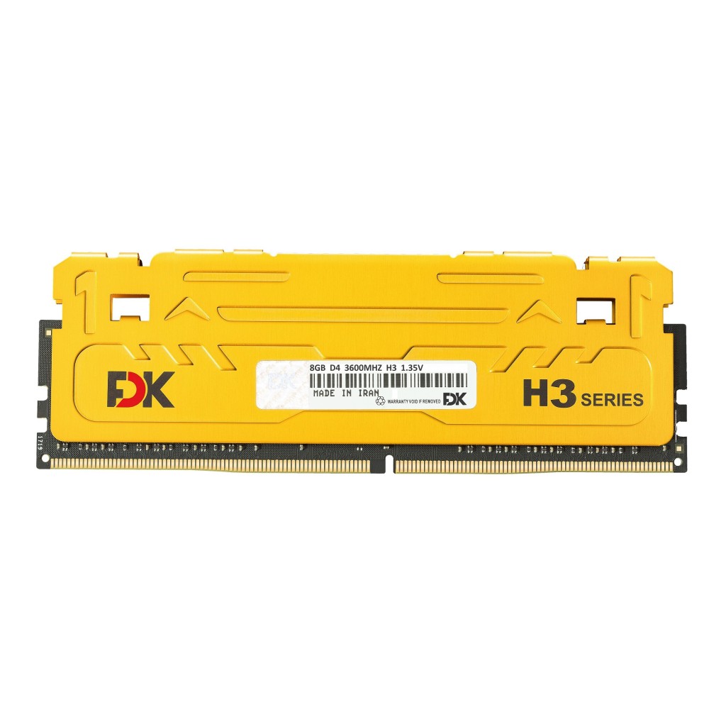 رم کامپیوتر DDR4 تک کاناله 3600مگاهرتز CL18 فدک مدل H3 ظرفیت 8 گیگابایت رم کامپیوتر DDR4 تک کاناله 3600مگاهرتز CL18 فدک مدل H3 ظرفیت 8 گیگابایت