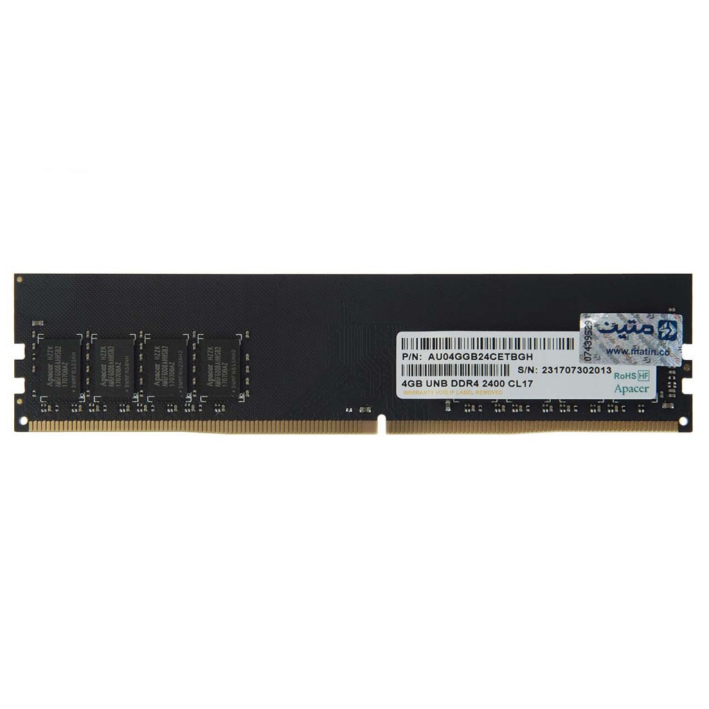 رم کامپیوتر DDR4 تک کاناله 2400 مگاهرتز اپیسر ظرفیت 4 گیگابایت رم کامپیوتر DDR4 تک کاناله 2400 مگاهرتز اپیسر ظرفیت 4 گیگابایت