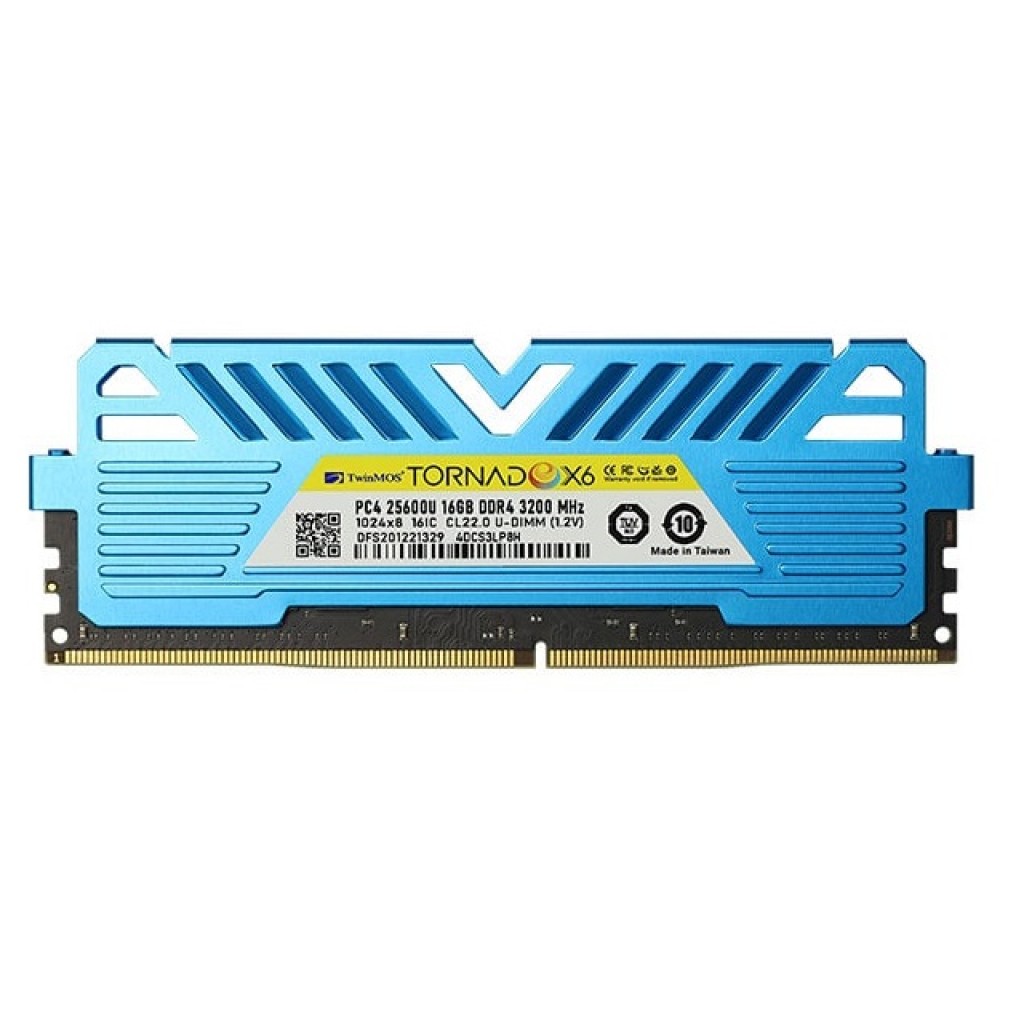 رم کامپیوتر DDR4 تک کاناله 3200 مگاهرتز CL22 تواینموس مدل Tornado X6 ظرفیت 16 گیگابایت