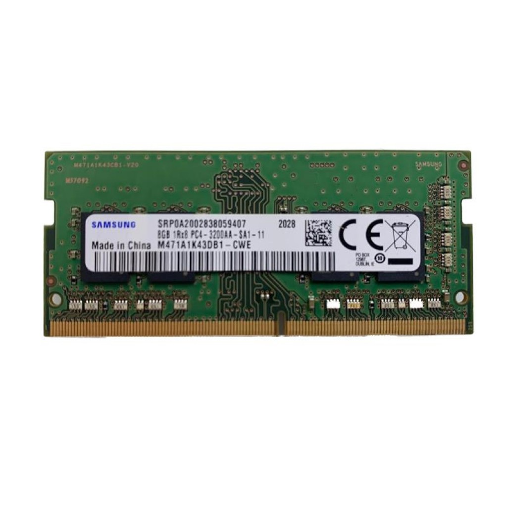 رم لپ تاپ DDR4 تک کاناله 3200 مگاهرتز CL11 سامسونگ مدل PC4 ظرفیت 8 گیگابایت رم لپ تاپ DDR4 تک کاناله 3200 مگاهرتز CL11 سامسونگ مدل PC4 ظرفیت 8 گیگابایت