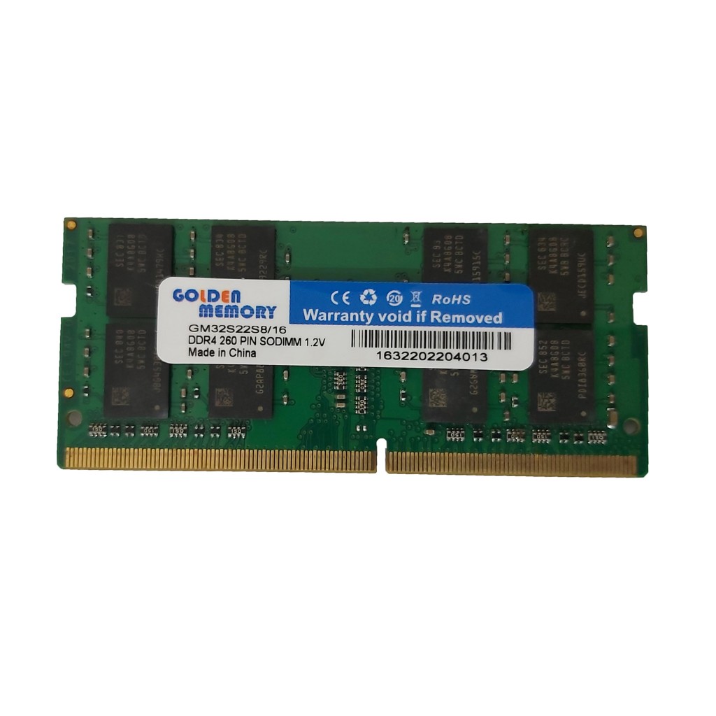 رم لپ تاپ DDR4 تک کاناله 3200 مگاهرتز CL22 مدل Golden Memory ظرفیت 16 گیگابایت رم لپ تاپ DDR4 تک کاناله 3200 مگاهرتز CL22 مدل Golden Memory ظرفیت 16 گیگابایت