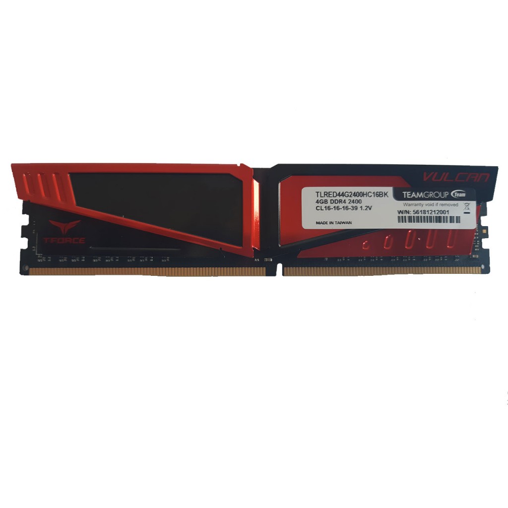رم کامپیوتر DDR4 تک کاناله 2400 مگاهرتز CL16 تیم گروپ مدل TFORCE VULCAN GAMING ظرفیت 4 گیگابایت رم کامپیوتر DDR4 تک کاناله 2400 مگاهرتز CL16 تیم گروپ مدل TFORCE VULCAN GAMING ظرفیت 4 گیگابایت