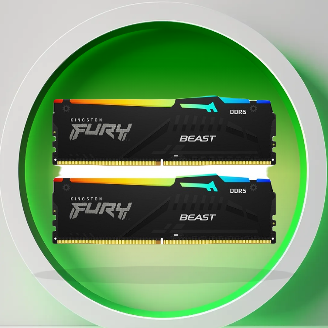 <strong><b>رم کامپیوتر</b></strong> DDR5 دو کاناله 6000 مگاهرتز CL40 کینگستون مدل BEAST RGB BLACK ظرفیت 64 گیگابایت	