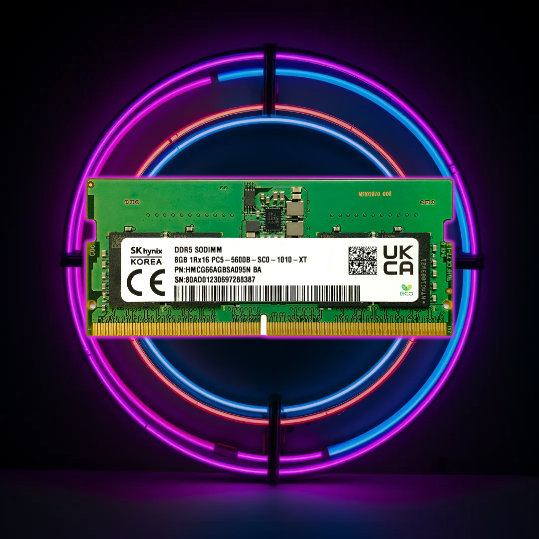 <strong><b>رم لپ تاپ</b></strong> DDR5 تک کاناله 5600B مگاهرتز CL40 اس کی هاینیکس مدل HMCG66AGBSA ظرفیت <b>8 گیگابایت</b>
